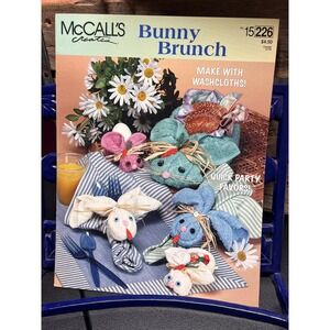 McCall's Bunny Brunch Pattern No. 15 226 Make party favors w/washcloths! Vintage